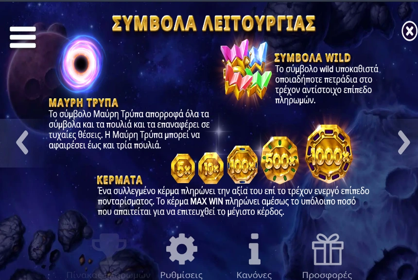 Pirots 4 feature symbols lost in space